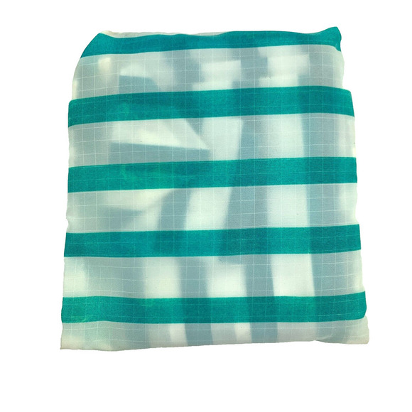 Baggu For J.Crew Blue White Stripes Standard Reusable Tote Bag Foldable Unused - Picture 3 of 4